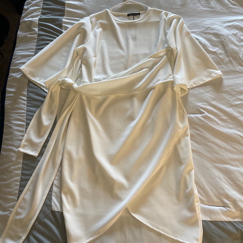 White Boohoo Dress